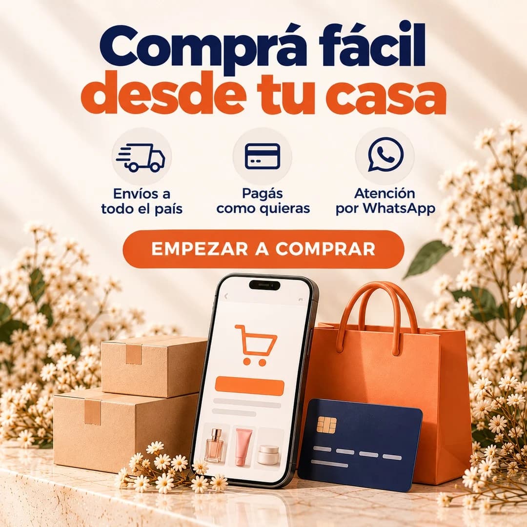 Comprá fácil desde tu casa: envíos a todo el país, pagás como quieras y atención por WhatsApp.